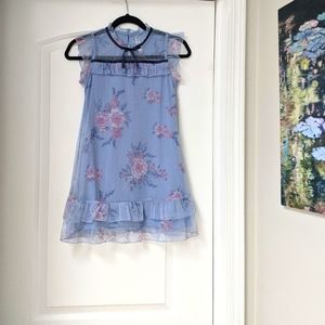 Pretty BEAUTEES Periwinkle/Light Blue Girls Sleeveless Dress